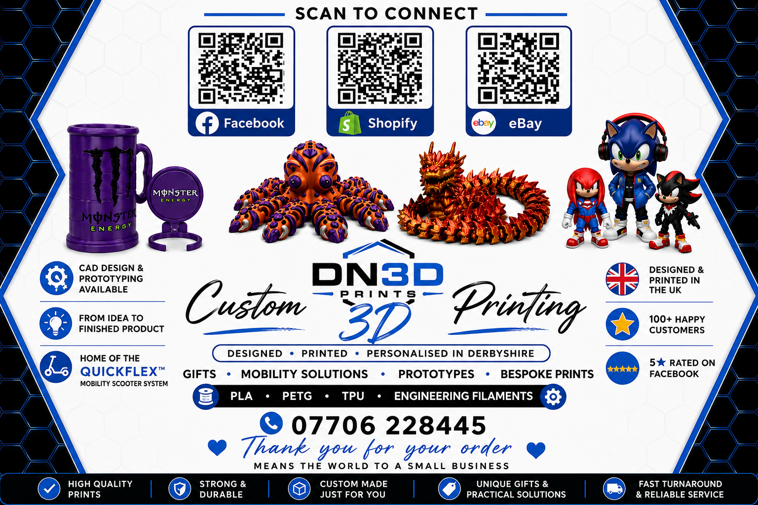 Selection of DN3D Prints products and services